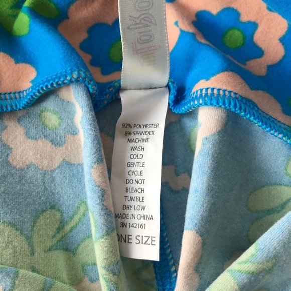 LuLaRoe One Size Floral Print Leggings Women's Blue Green and Pink Tights OSFM - Picture 4 of 4